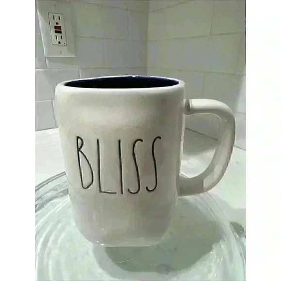 Rae Dunn BLISS Mug Magenta Artisan Collection Coffee Tea Blue Interior - Picture 1 of 9